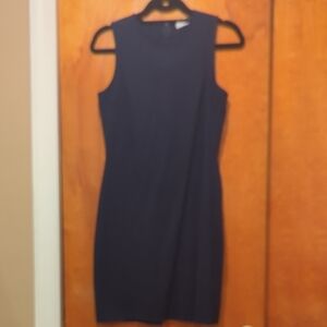 Knit Navy Blue Shift Sleeveless Dress